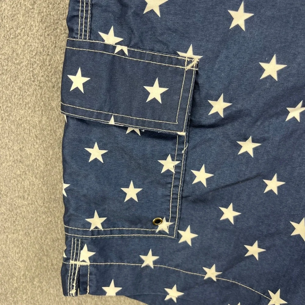 Chaps Mens Swim Trunks Board Shorts American‎ Flag Stars Stripes Size L G